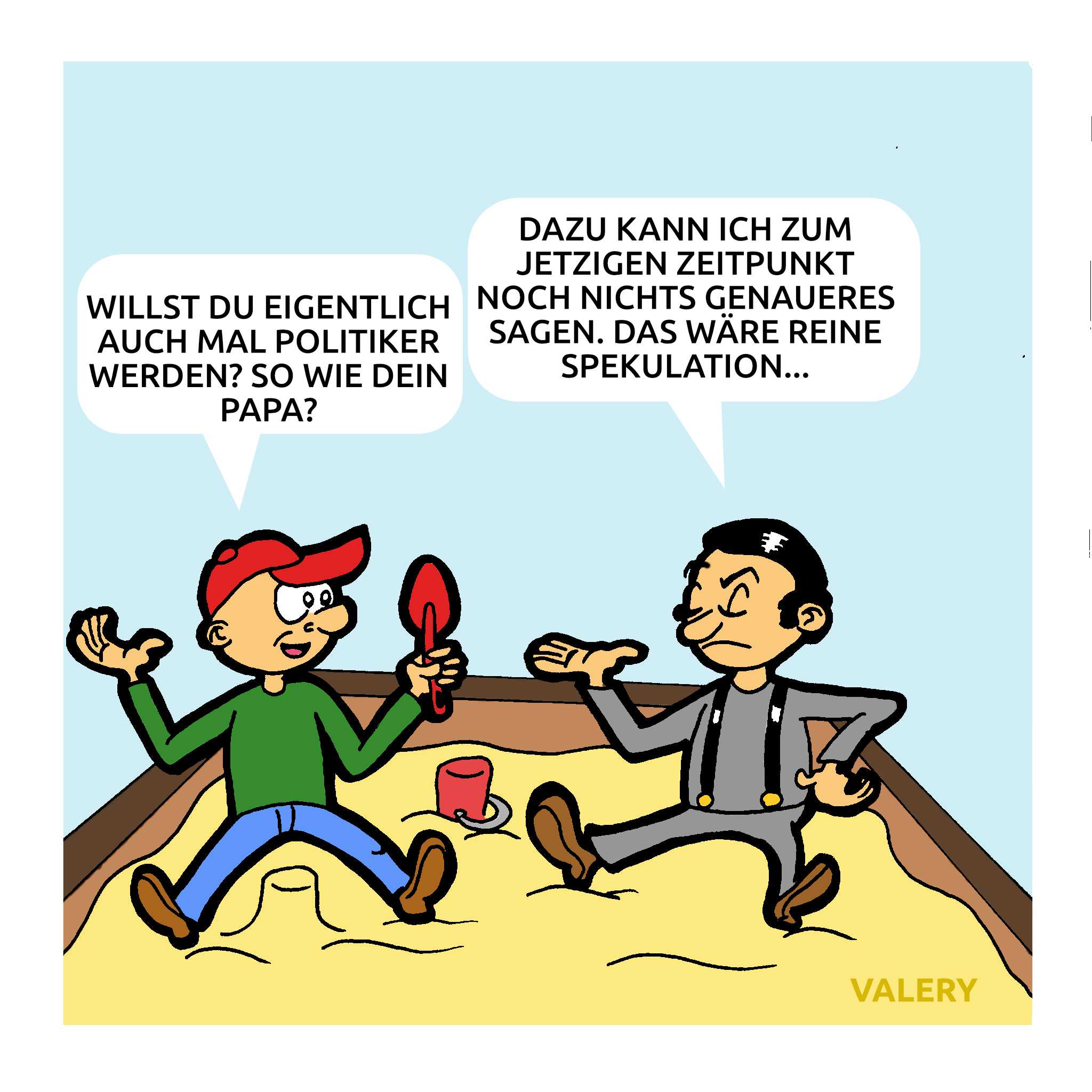Sandkasten Politik Cartoon