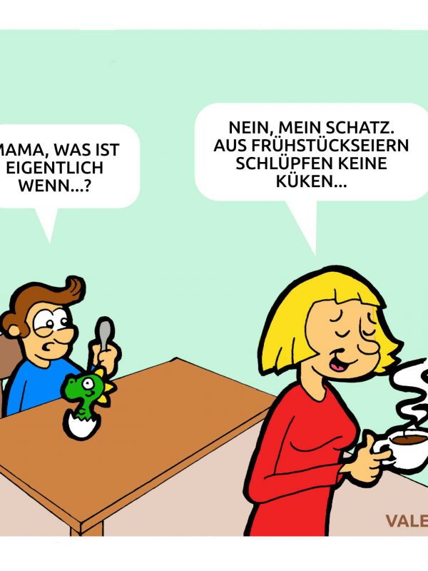 Dino Frühstücksei Cartoon