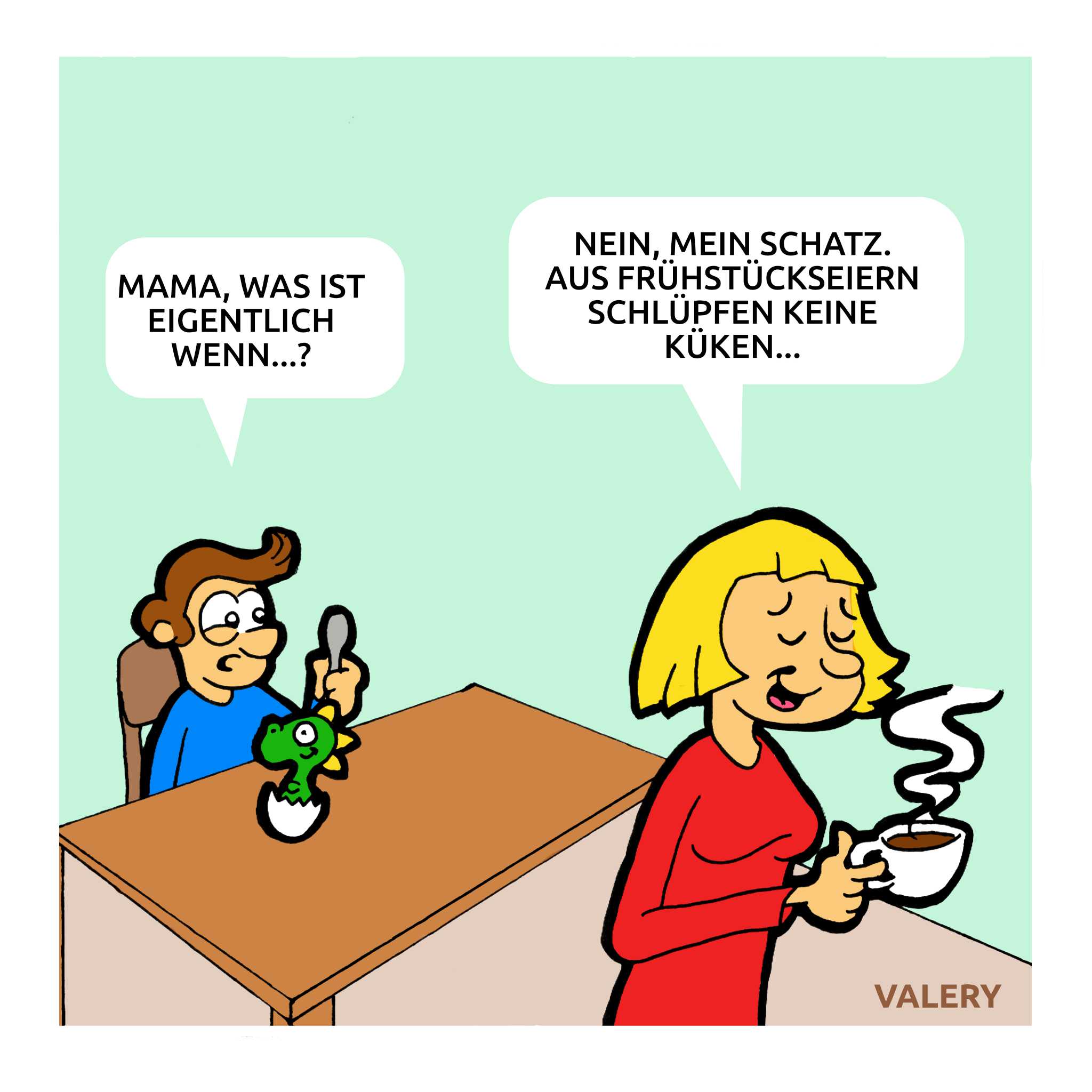 Dino Frühstücksei Cartoon