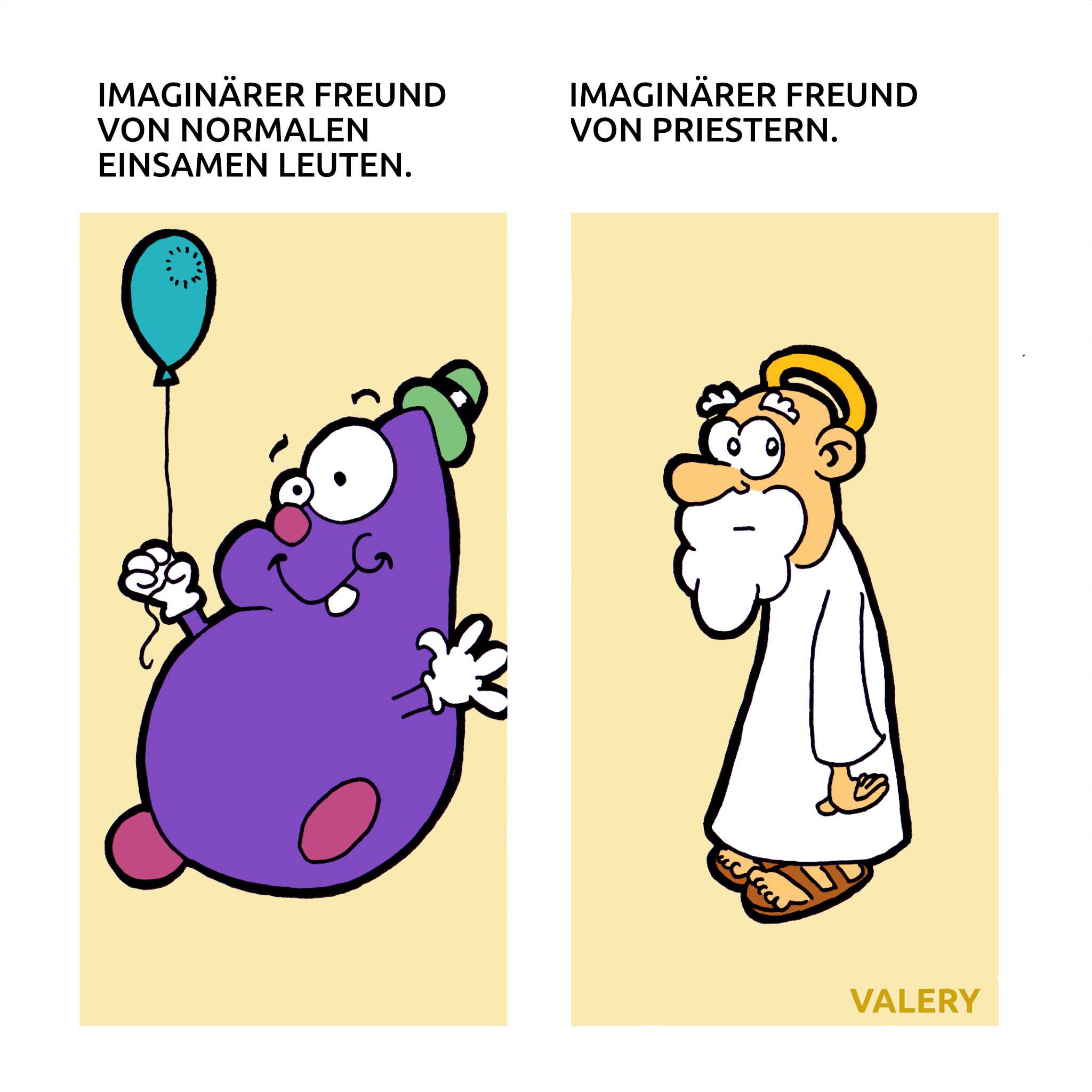 Imaginärer Freund Gott Cartoon