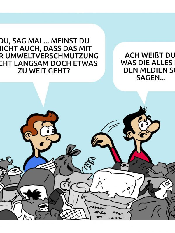 Müll Umweltverschmutzung Cartoon