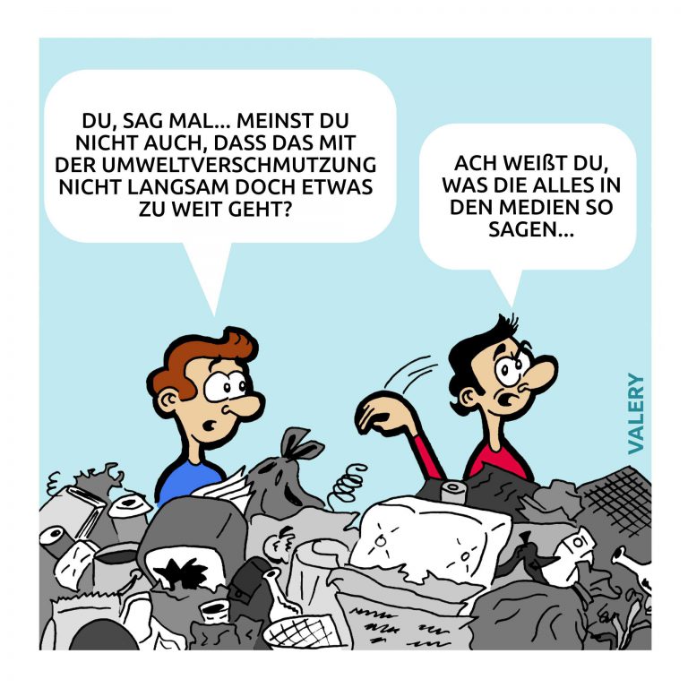 Müll Umweltverschmutzung Cartoon
