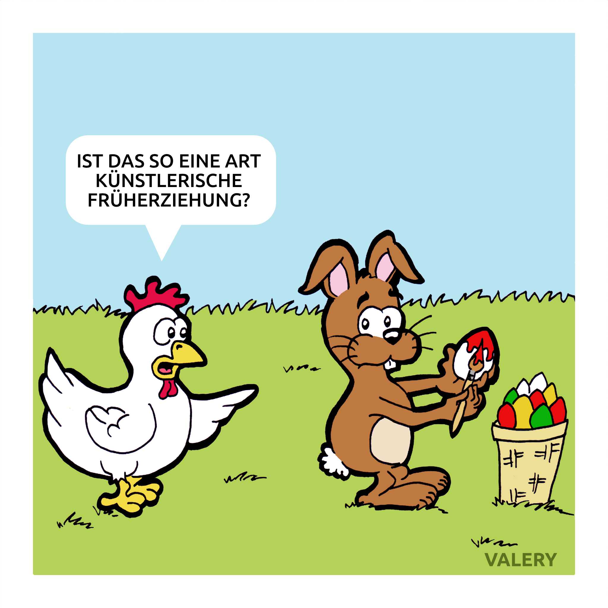Osterhase Hühner Früherziehung Cartoon