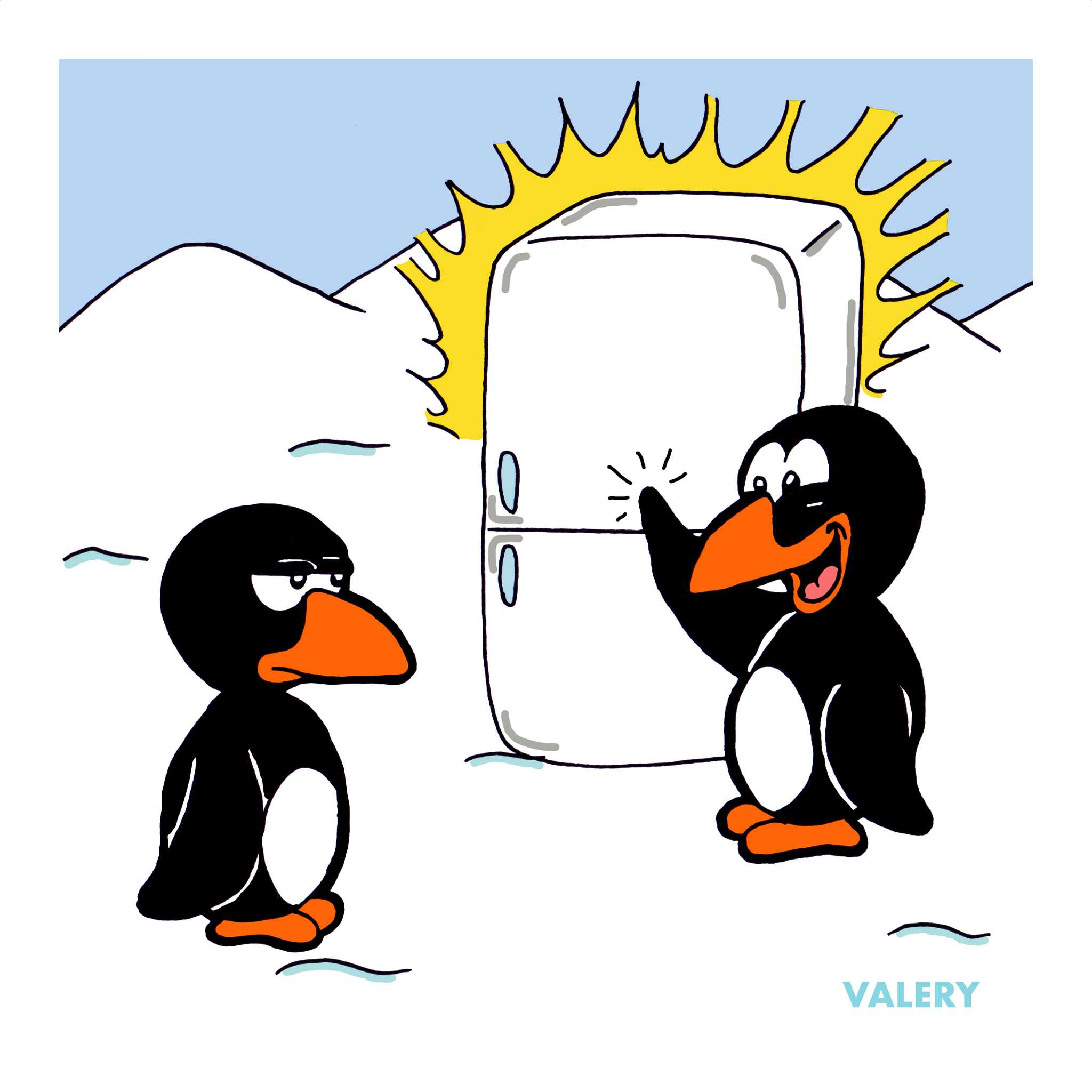 Pinguine Kühlschrank Cartoon
