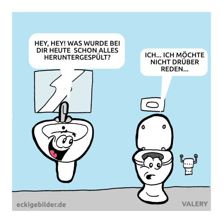 Waschbecken Toilette Cartoon