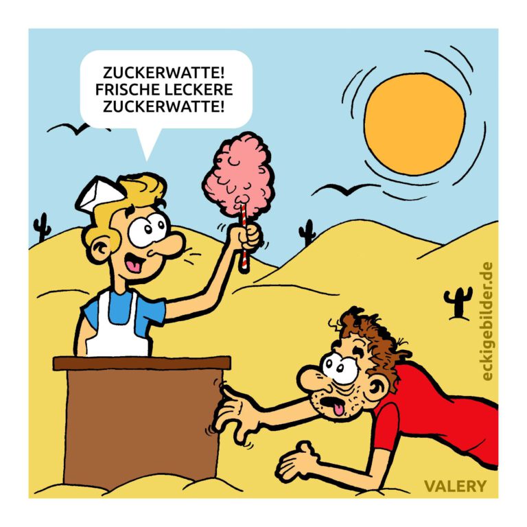 Wüste Zuckerwatte Cartoon