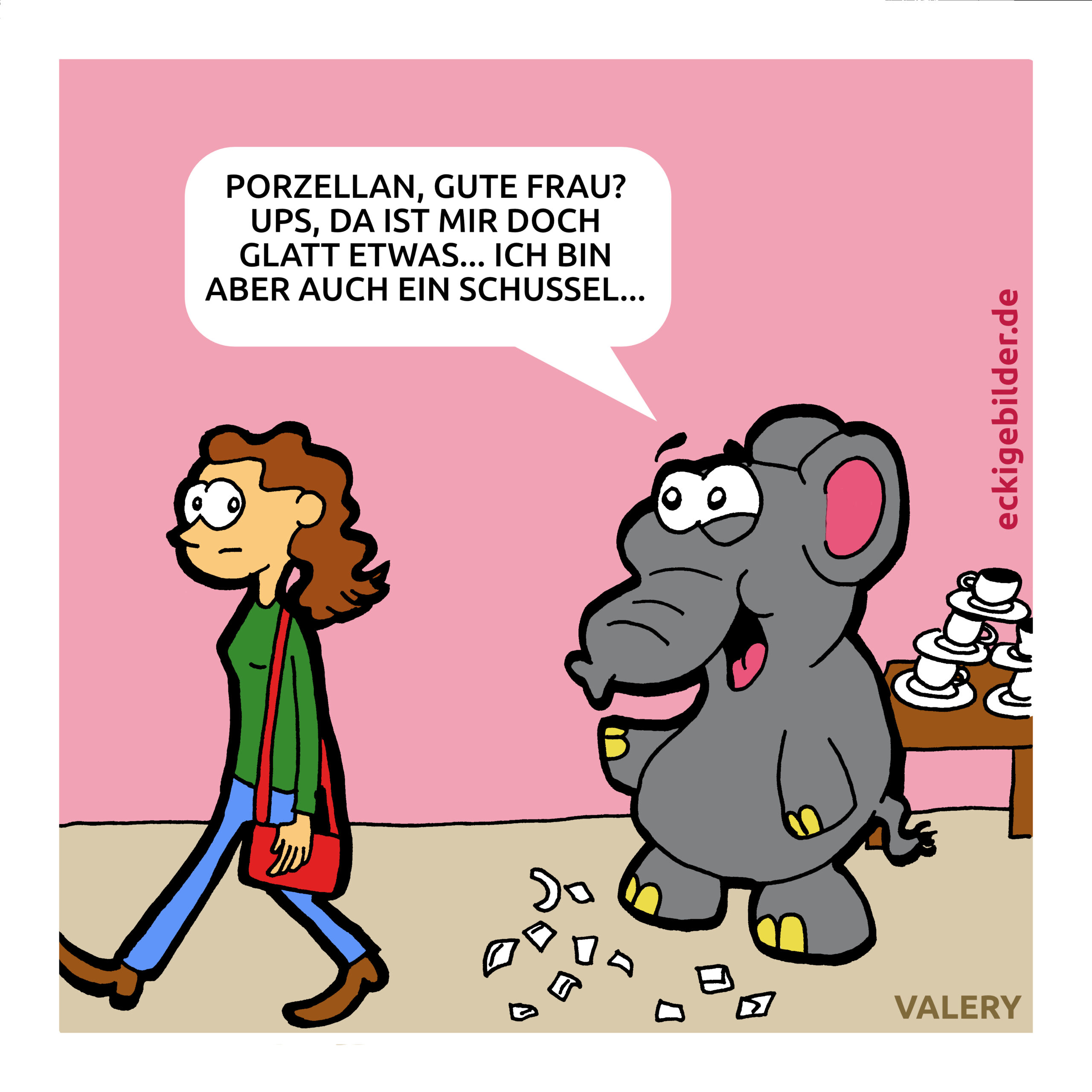 Elefant Porzellan Cartoon