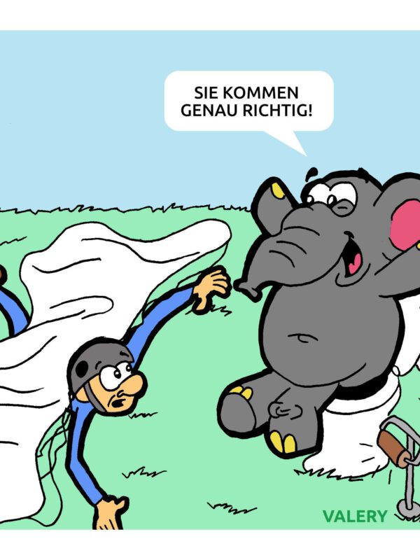 Elefant Toilette Cartoon