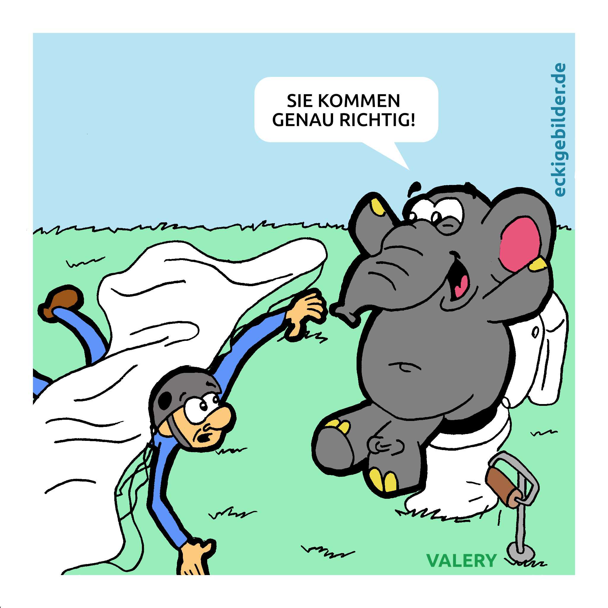 Elefant Toilette Cartoon