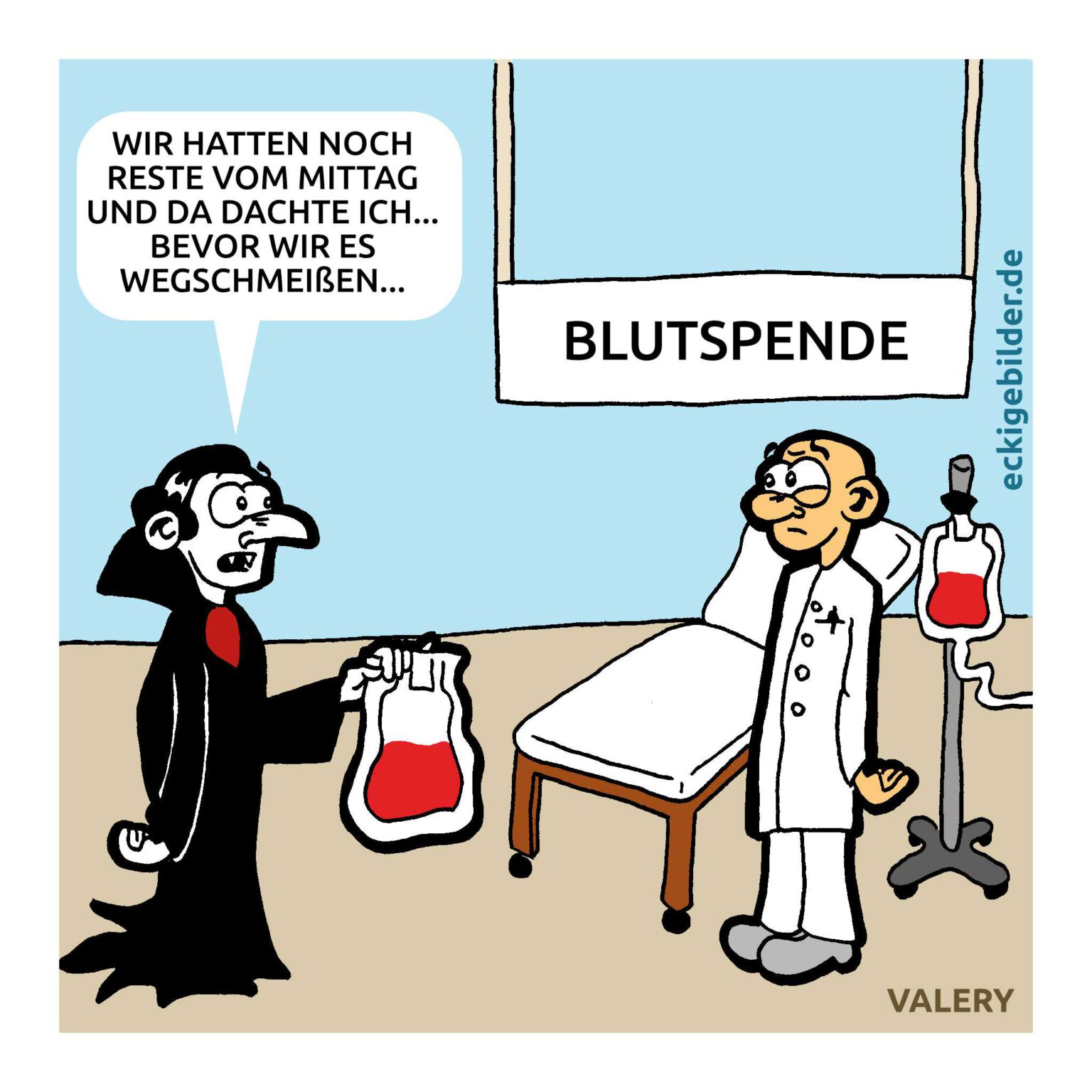 Vampir Blutspende Cartoon ECKIGE BILDER