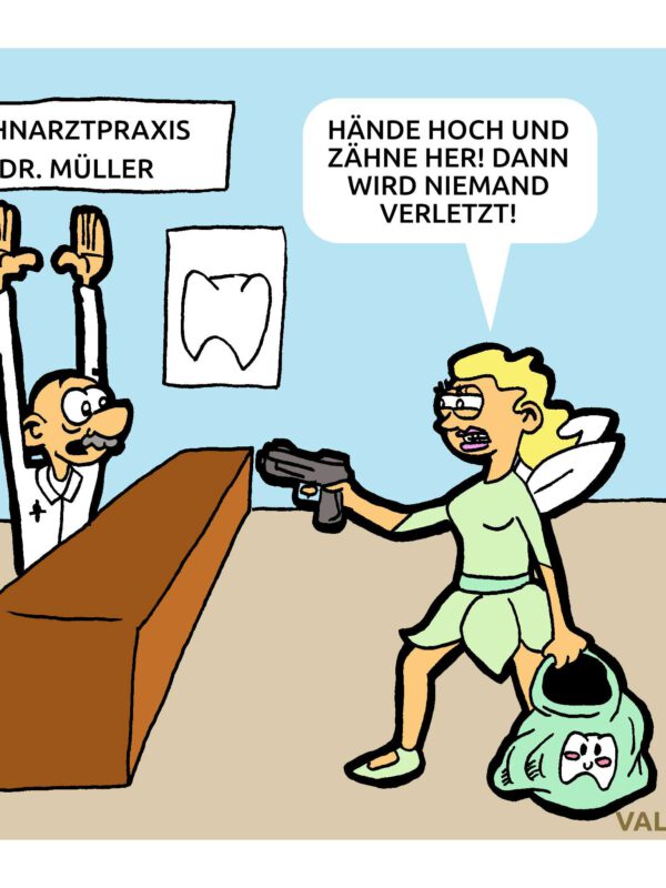 Zahnfee Überfall Cartoon