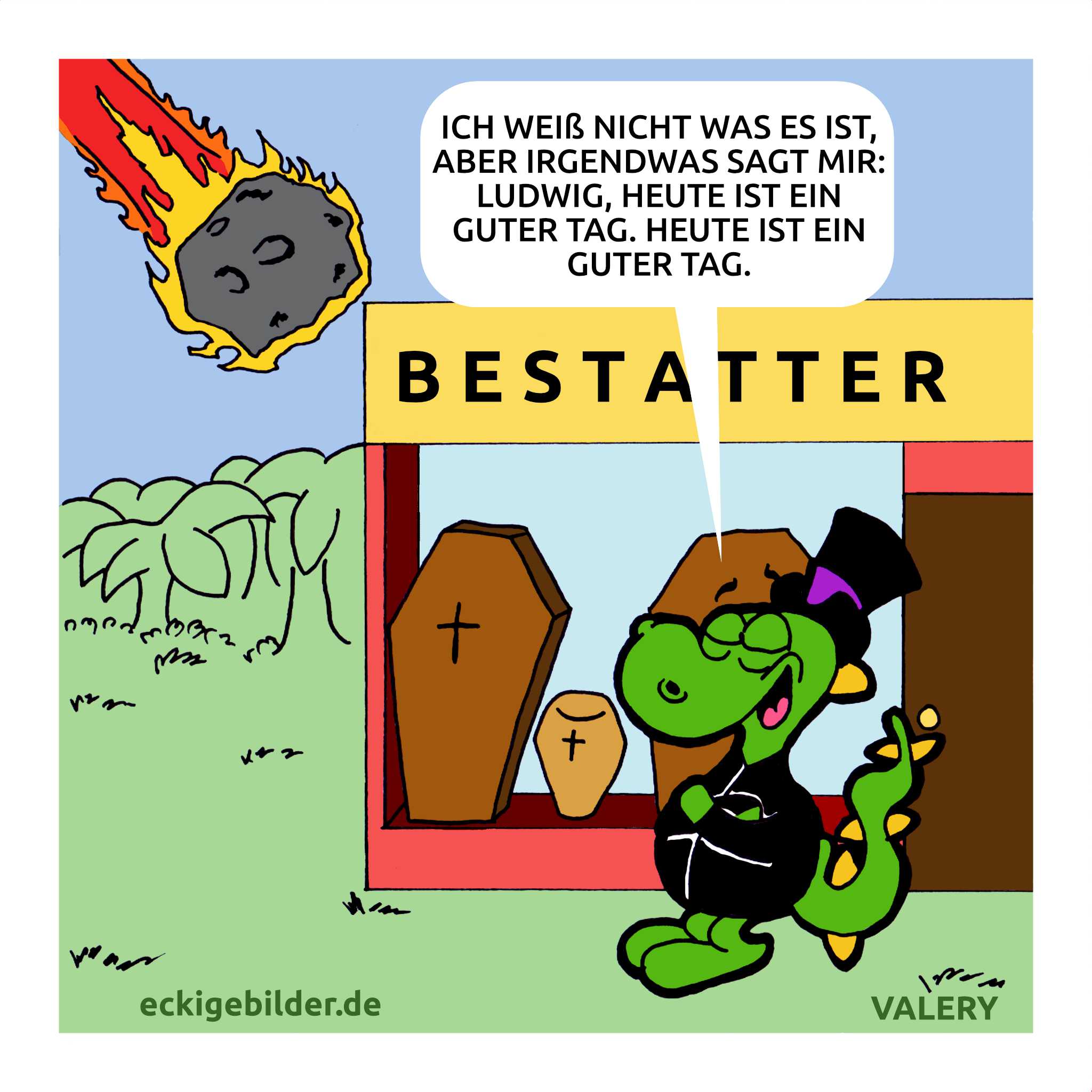 Dino Bestatter Cartoon