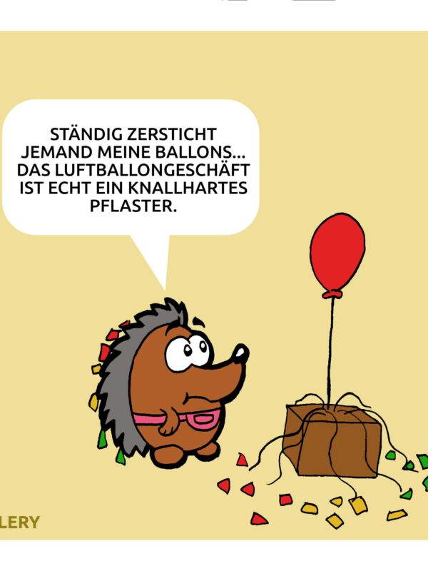 Igel Luftballonverkäufer Cartoon