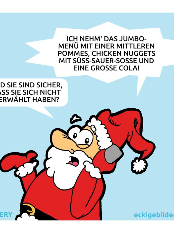 Weihnachtsmann Bestellung Cartoon